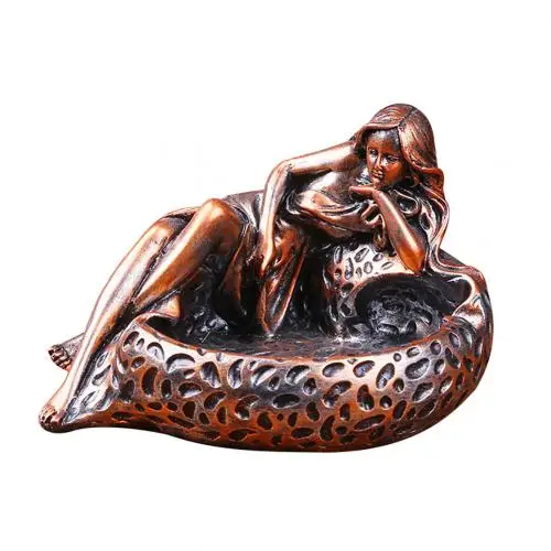 Red Copper Creative Sexy Long Legs Beauty Design Resin Ashtray Ash Storage Case Home Decor Cigarette Butt Holder Cigar Smoking Accessories - Цвет: Red Copper