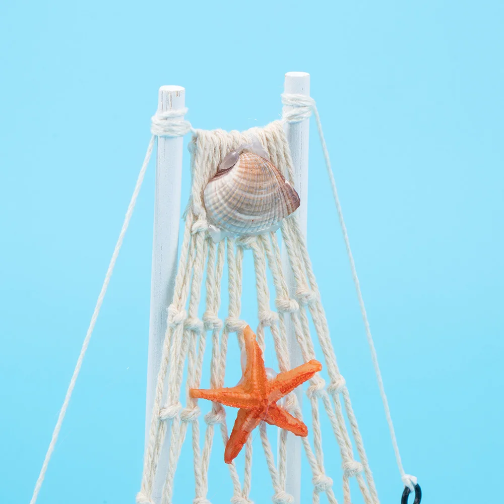 Винтажный Средиземноморский стиль морской мореходный деревянный синий парусник