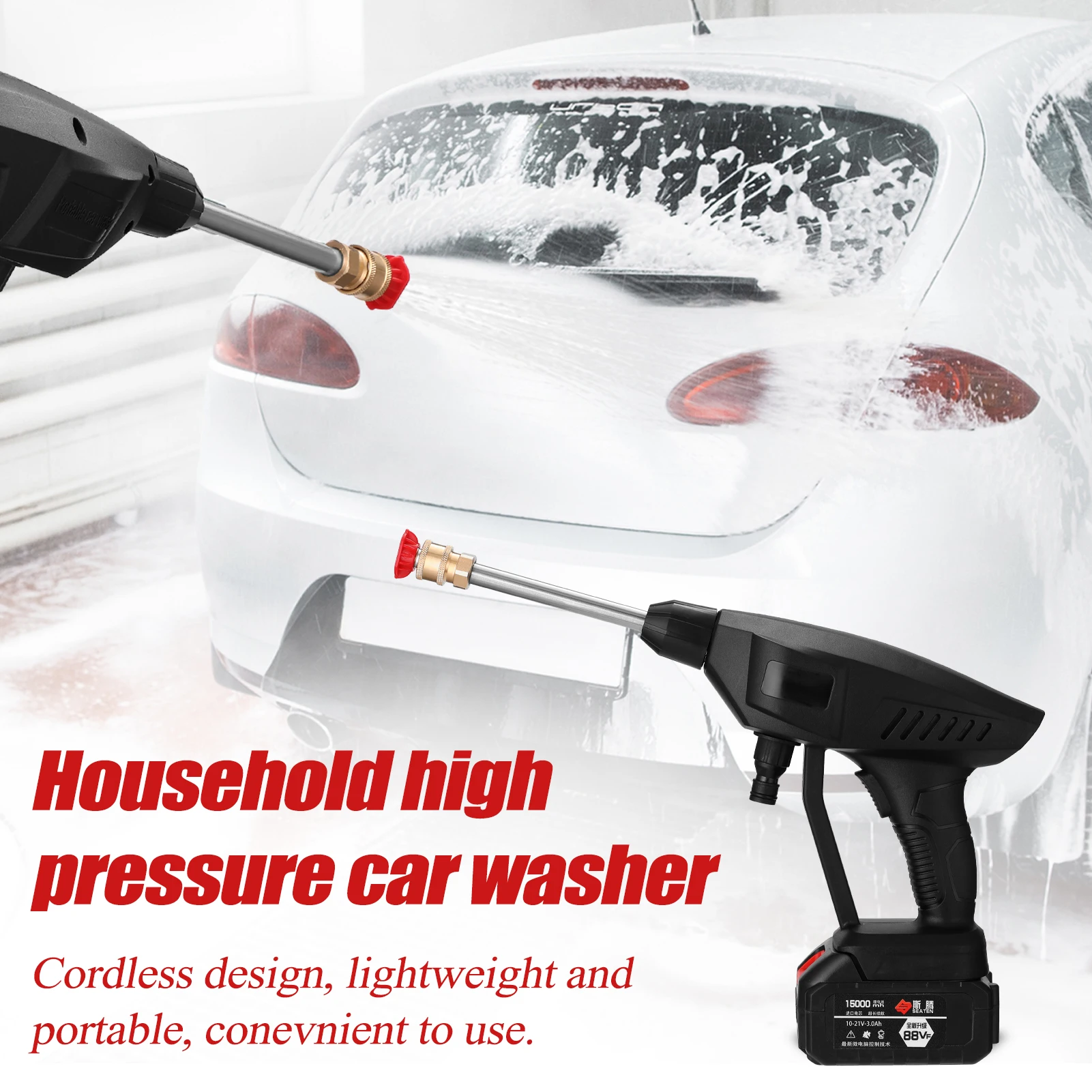 Цена Бытовой беспроводной 30Bar высокое Давление инструмент автомойки, Портативный транспортного средства для очистки машины электрический авто...