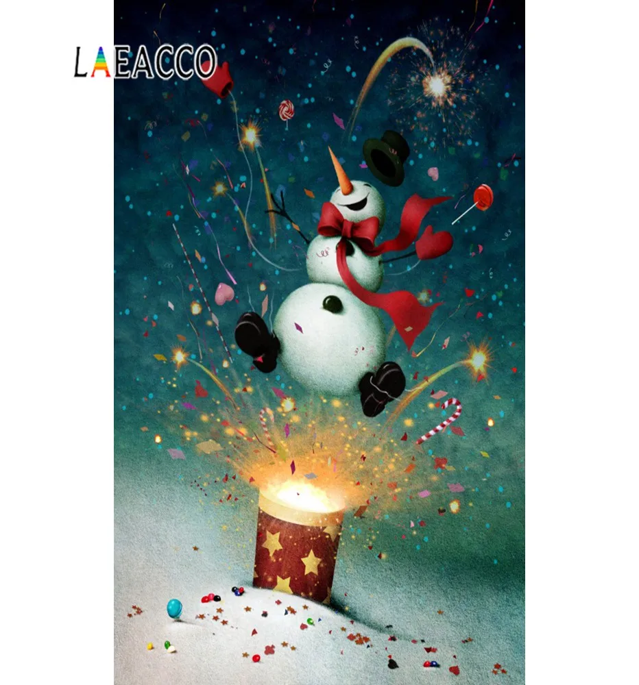 Laeacco Рождество фон для фотографии счастливый новый год вечерние Снеговик