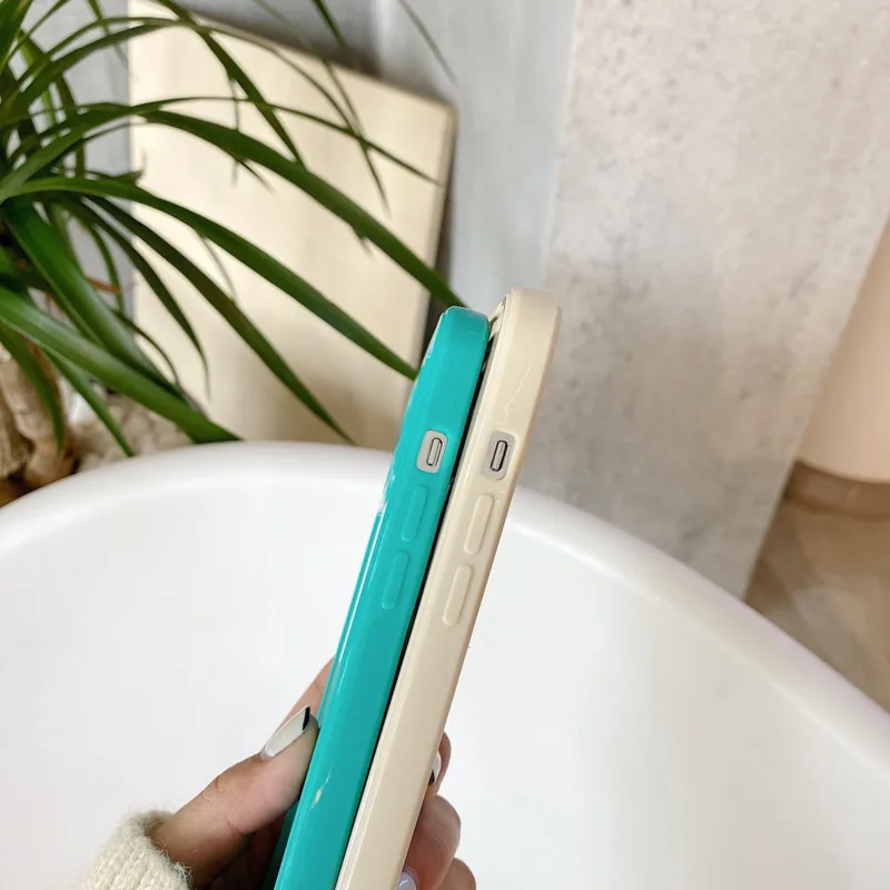 

Candy Colors Phone Case For iPhone 11 Pro Max 7 8 Plus X XR XS Max 12 Three-dimensional Square Frame Back Cover Coque