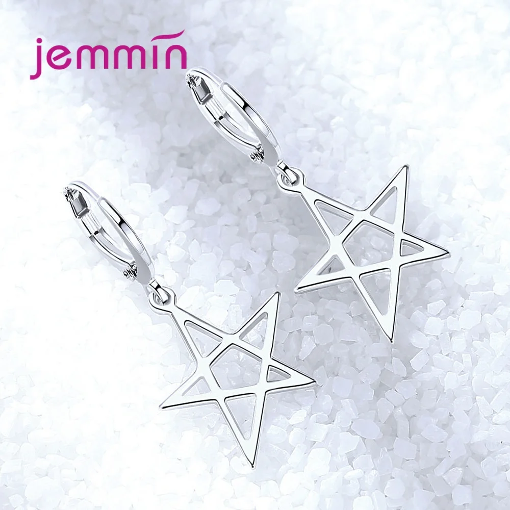

Korean New Statement Geometric Five-pointed Star 925 Sterling Silver Women Drop Earrings Easy Wear Pierced Earrings Jewelry