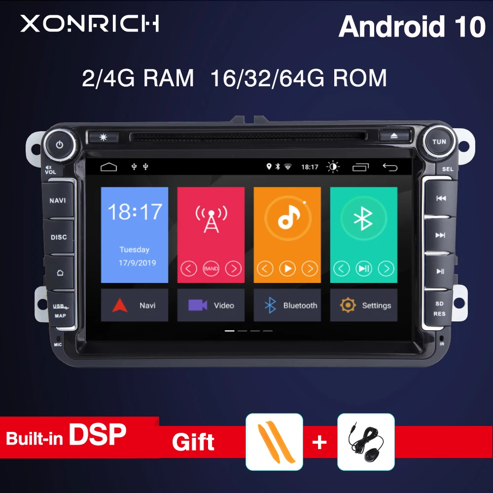 IPS DSP 64 Гб 2 din Android 10 автомобильный мультимедиа для Rapid Yeti VW passat b6 golf 4 5 6 polo tiguan Seat Altea