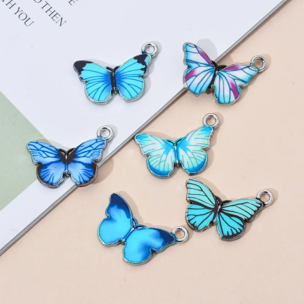 

10pcs Colorful Butterfly Mixed Color Enamel Art Butterfly Charm Beads For DIY Jewelry Making Accessories Fit Bracelet Necklace