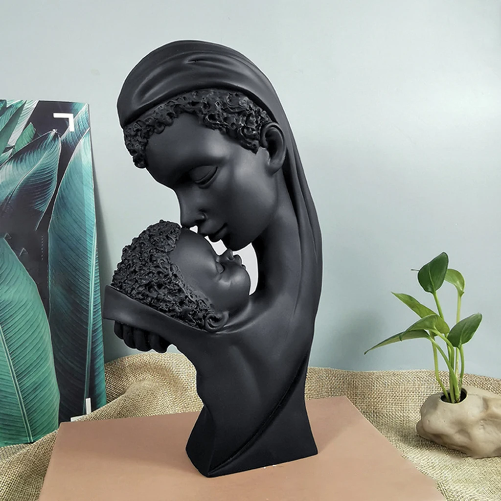 

Mother And Kids Statue Figurine Tabletop Collectible Decoration Sculpture