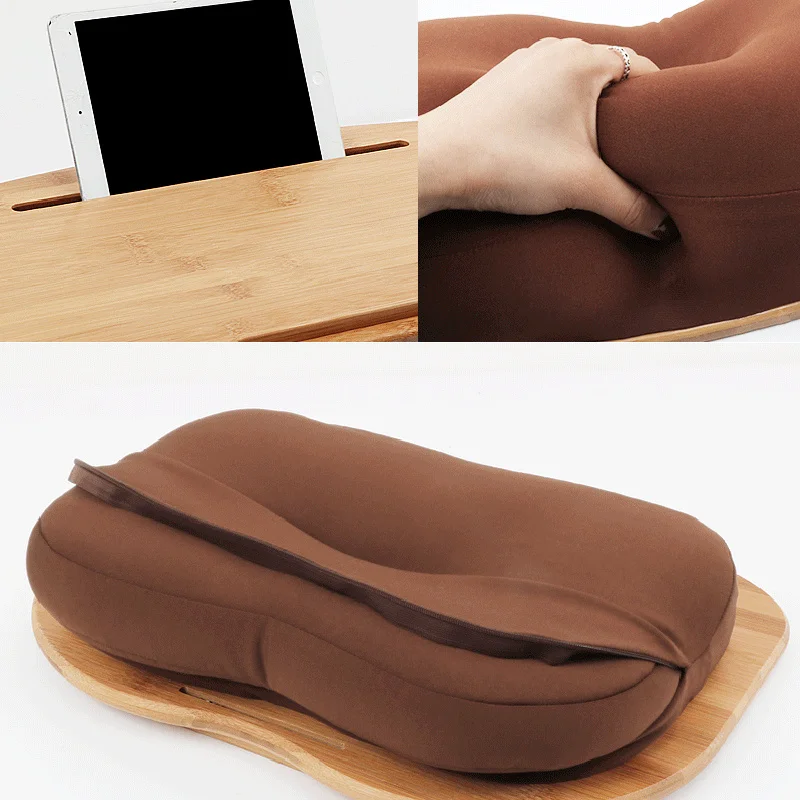 

Foldable Bamboo Wood Bed Tray Breakfast On The Bed Laptop Desk Simple Dining Table For Sofa Bed Table Picnic With handle