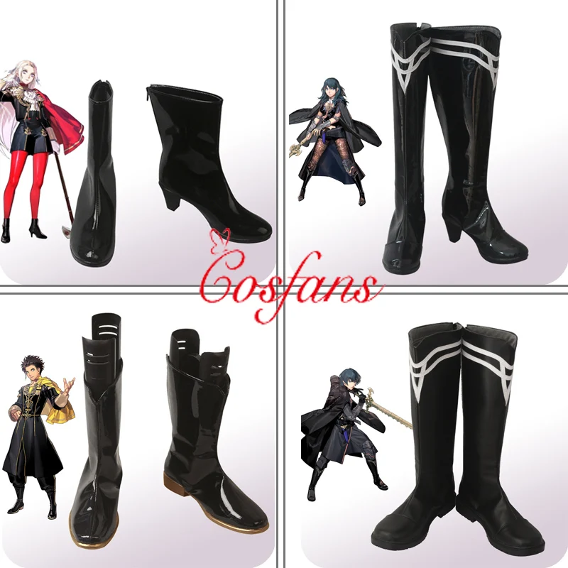 

High Boots Byleth Claude von Regan Cosplay Halloween Costume Adult Fire Emblem Three Houses Faux Leather Female Male Shoes 2020