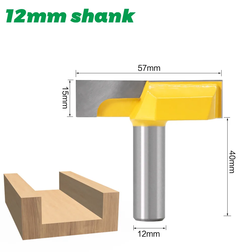 

1/2" Inch 12mm Shank 2-1/4" Bottom Cleaning Router Bit (Mortising Bit, Spoil Board Surfacing, Slab Flattening Woodworking Mil