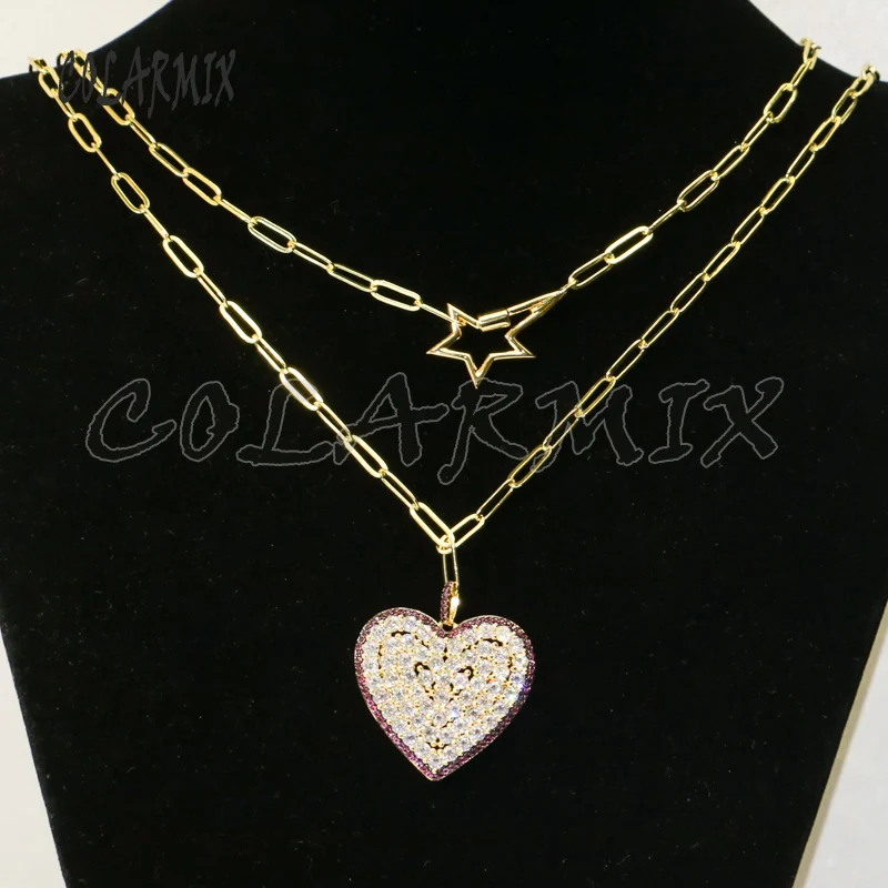3 шт многослойное ожерелье с цирконием аксессуары подвеской в виде сердца