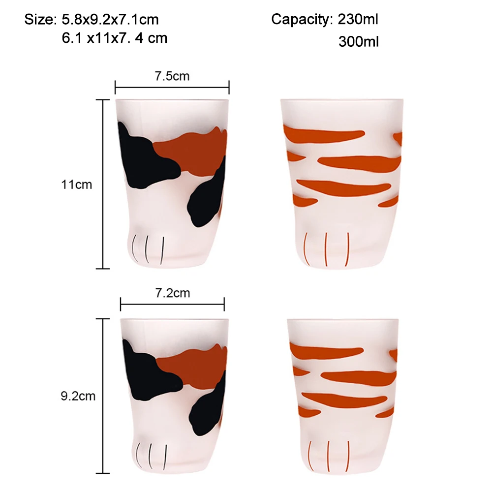 

Cat Paws Cups Creative Cute Glass Cats Paws Mug Office Coffee Mug Tumbler Breakfast Milk Porcelain Cup With Cat Spoon 5