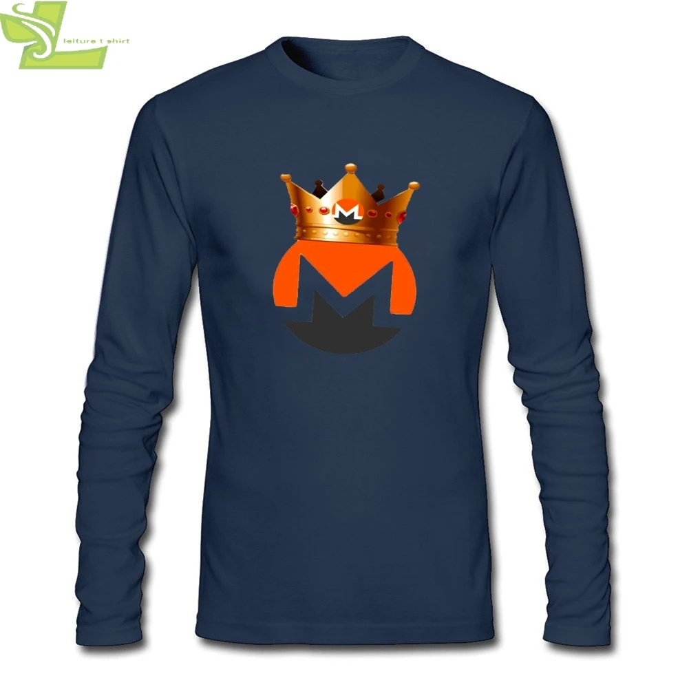Monero King T-shirt Men Boy Long Sleeve CrewNeck Cotton Latest Designing T Shirt Asian Size | Мужская одежда