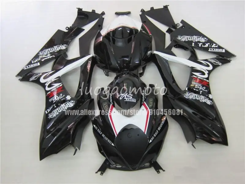 

new fairings kit black white Suzuki GSXR 1000 K7 07 08 GSXR1000 K7 2007 2008 ABS Injection bodywork Motorcycle Fairing