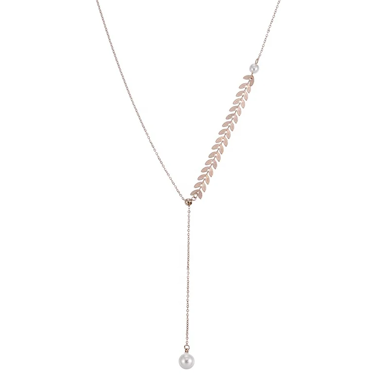 

Newest 2021 Rose Gold Pendant Necklaces Fashion Women Pearl Jewelry Chains