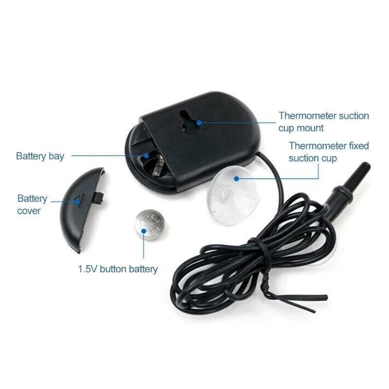 

Digital Aquarium Fish Tank thermograph Reptile Thermogram Terrarium Water Temperature Test with LCD Display