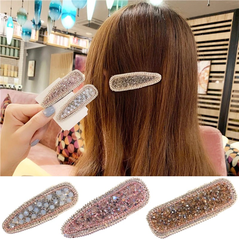 

Luxury Full Crystal Hair Clips Women Hair Rhinestones Claps Girls Decoration Duckbill Hairpins Fashion Hair Accessories