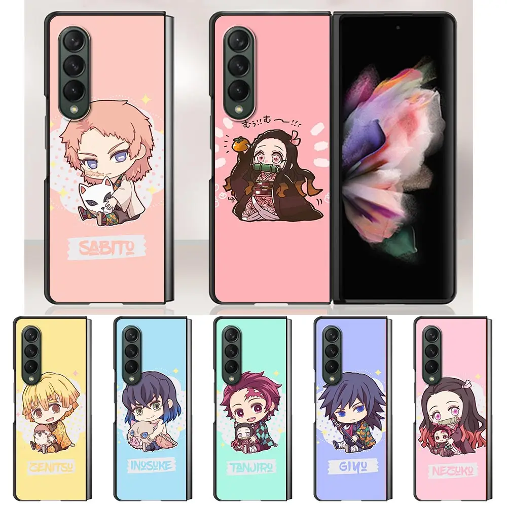 

Demon Slayer Kawaii Anime Case For Samsung Galaxy Z Fold3 5G Hard Slim Cover Ultra-thin anti-drop For Galaxy Z Fold 3 Shell