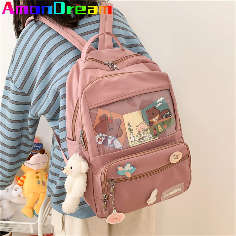 

Модный женский нейлоновый рюкзак, милый вместительный школьный ранец для учеников, дорожные сумки для девочек