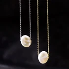 Ожерелье с натуральным жемчугом в стиле барокко, серебро 925 пробызолото