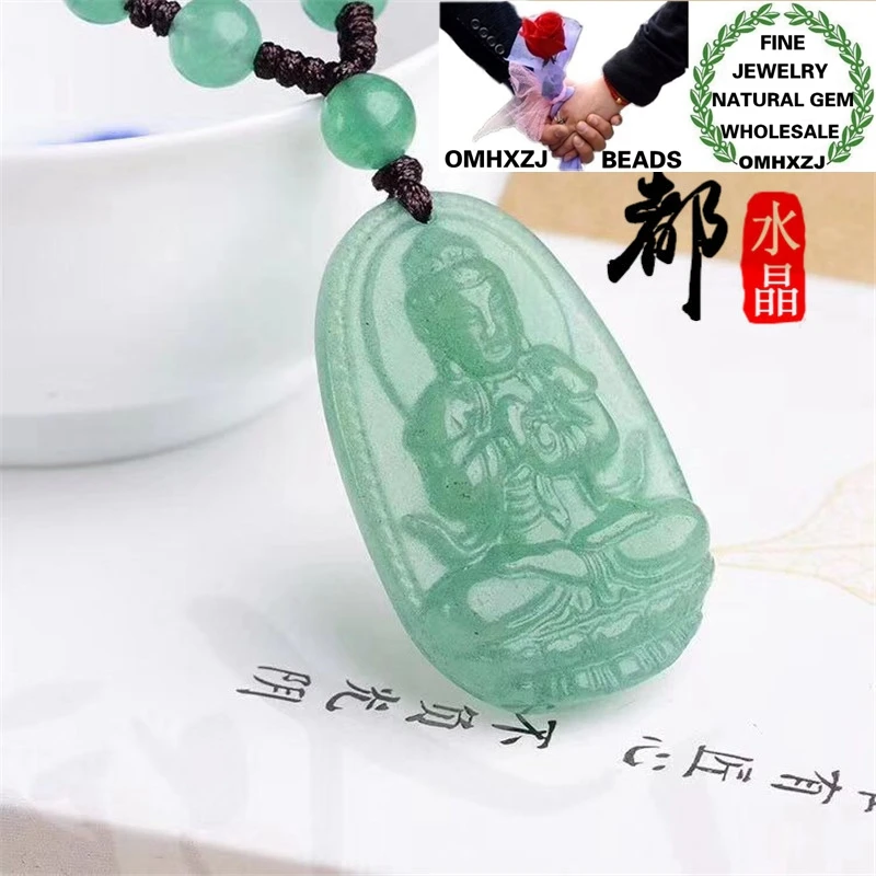 OMHXZJ Wholesale ZB450 European Fashion Birthday Wedding Gift Natural Stone Fine Aventurine Zodiac Signs Buddha Pendant Charm | Украшения и