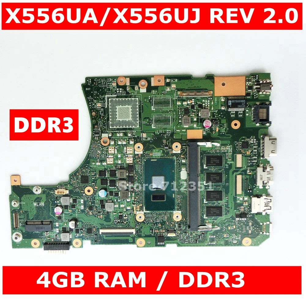 X556UA i3-6100 Процессор 4 Гб Оперативная память материнская плата REV2.0 для Asus X556UJ X556UV X556U
