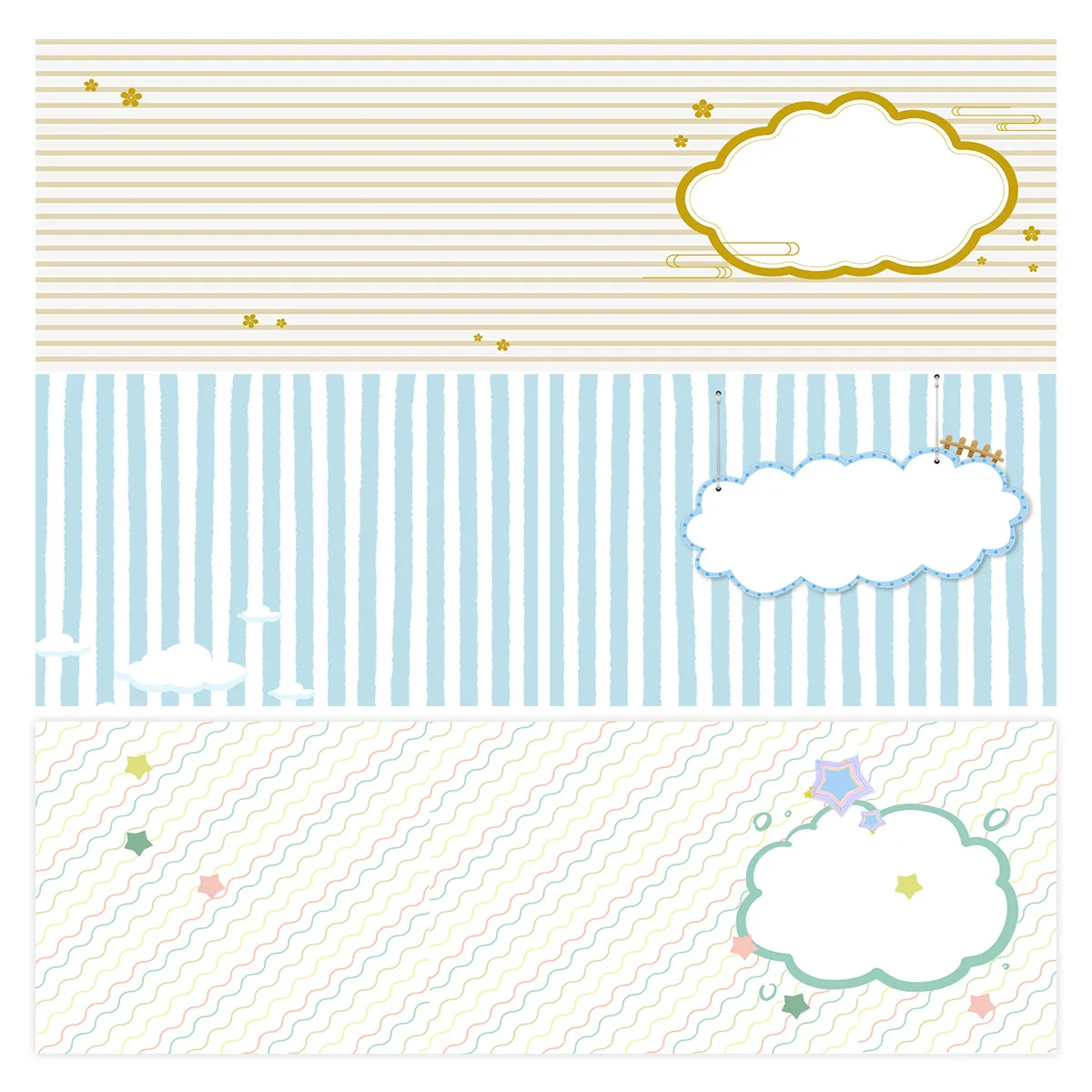 

Cloud Striped Cartoon Photos Backdrop Photography Background Prop Cloth Decor