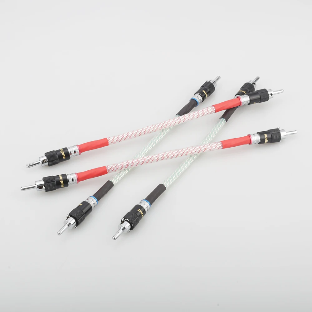 Hi-end перемычка для динамика 7N с серебряным покрытием кабель BiWire s 4*20 см родиевым