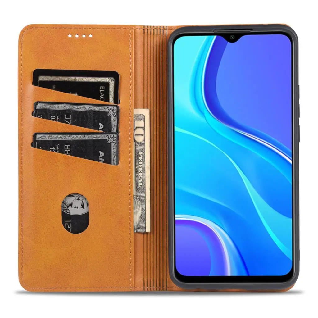 Роскошный Магнитный кожаный чехол для Xiaomi Redmi 9 Power 9T 9A 9C 10 Prime 10A 10C откидной Чехол