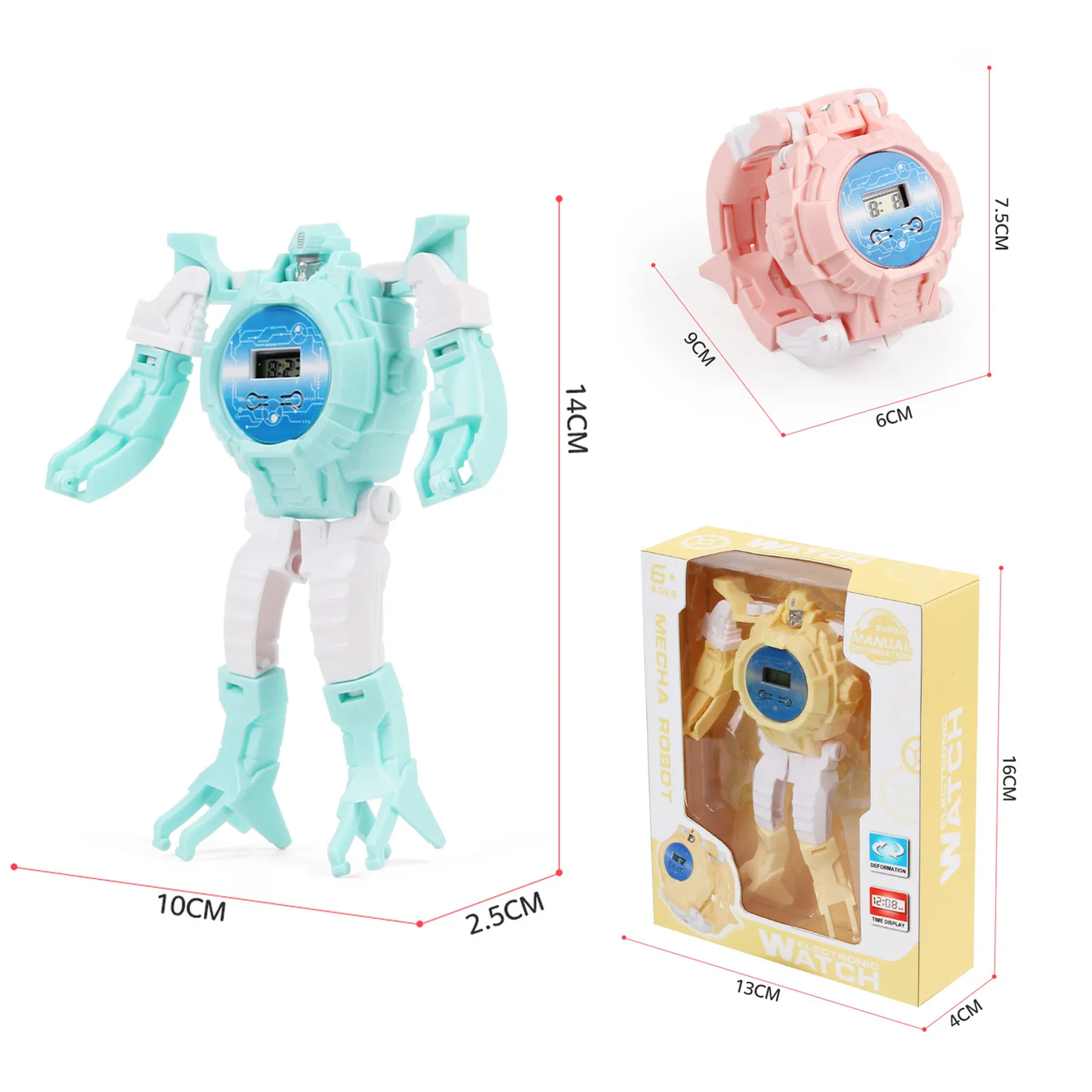

Electronic Watch Children Deformation Watches Child Creative Manual Transformation Robot Toys Wristwatch montre pour enfant