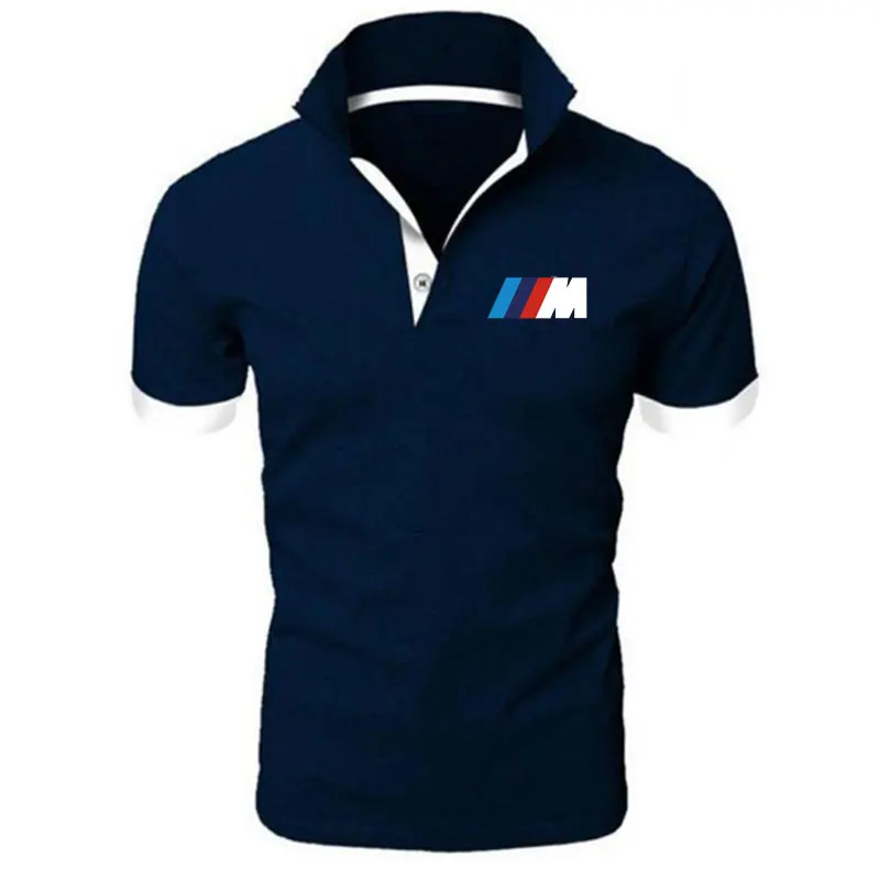 Мужская Летняя поло с коротким рукавом и отложным воротником повседневная