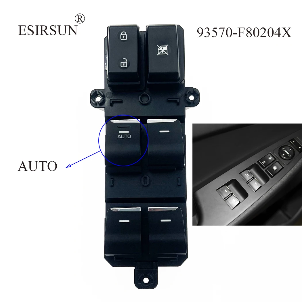 Переключатель Стеклоподъемника ESIRSUN для Hyundai TUCSON 2016 2017 2018 2019 2020 93570-F80204X 93570F80204X |