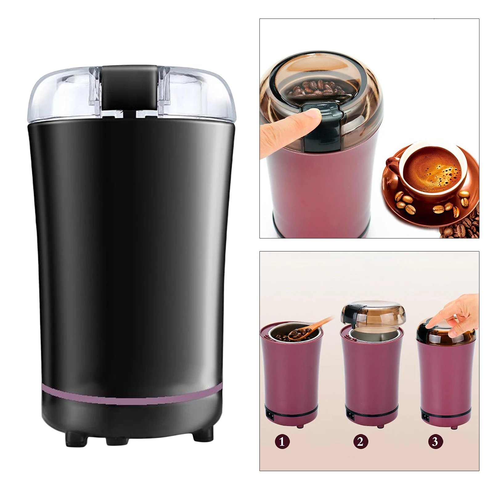 

Durable Electric Coffee Grinder Mini Kitchen Salt Pepper Grinder Powerful Beans