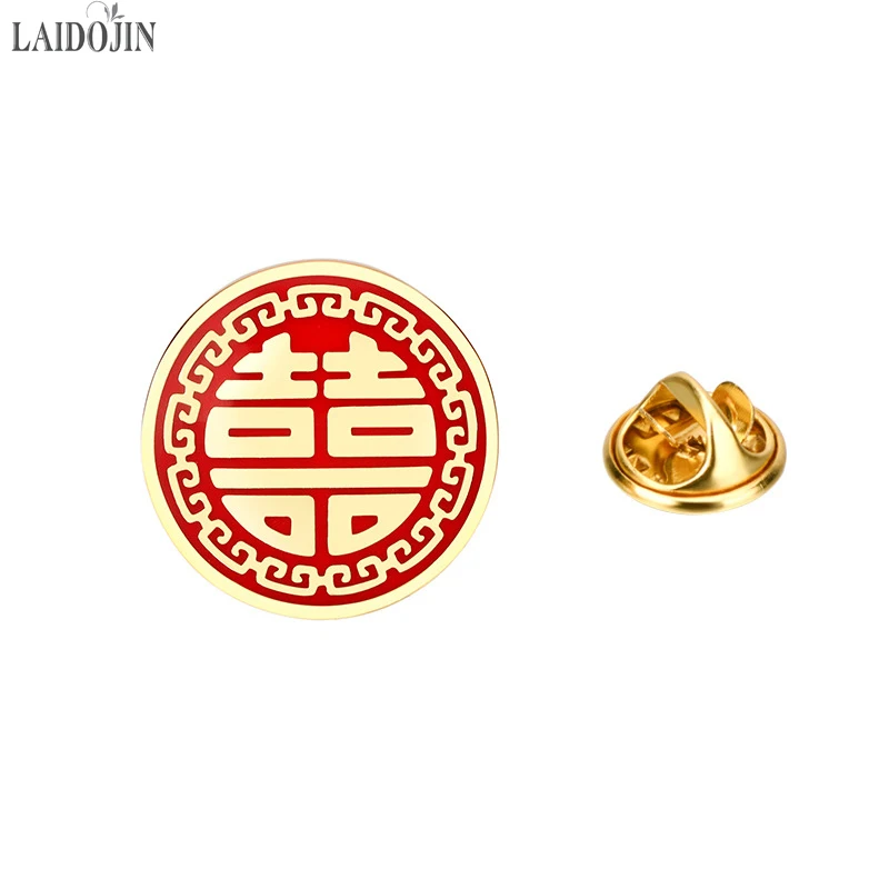 

LAIDOJIN Fashion Double Love Brooches For Men Badges Suit Brooch Pins Collar Decorated Shirt Accessories Corsage Brand Jewelry