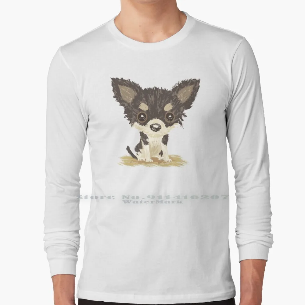 

Футболка Чихуахуа сидит, 100% чистый хлопок, чихуахуа, искусственные животные, щенки, животные, памперсы, животные, персонажи, ручная роспись, ...