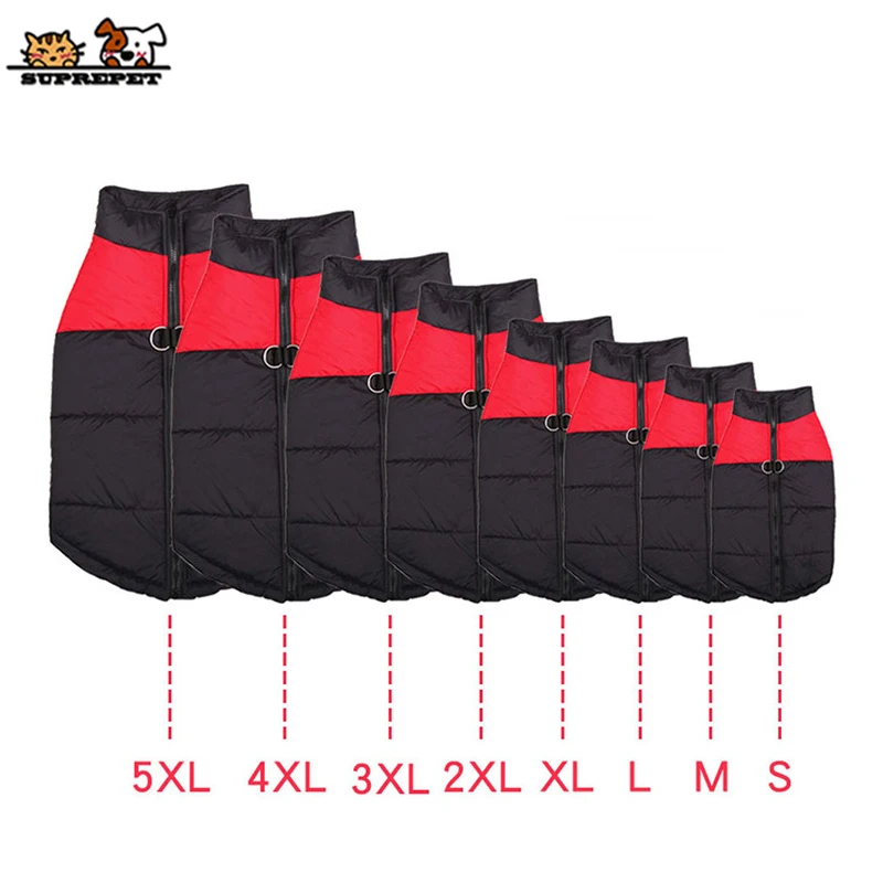 SUPREPET Pet Dog Coat Warm Winter Clothes for Large Medium Dogs Waterproof Thicken Padded Vest Supplies Jacket | Дом и сад
