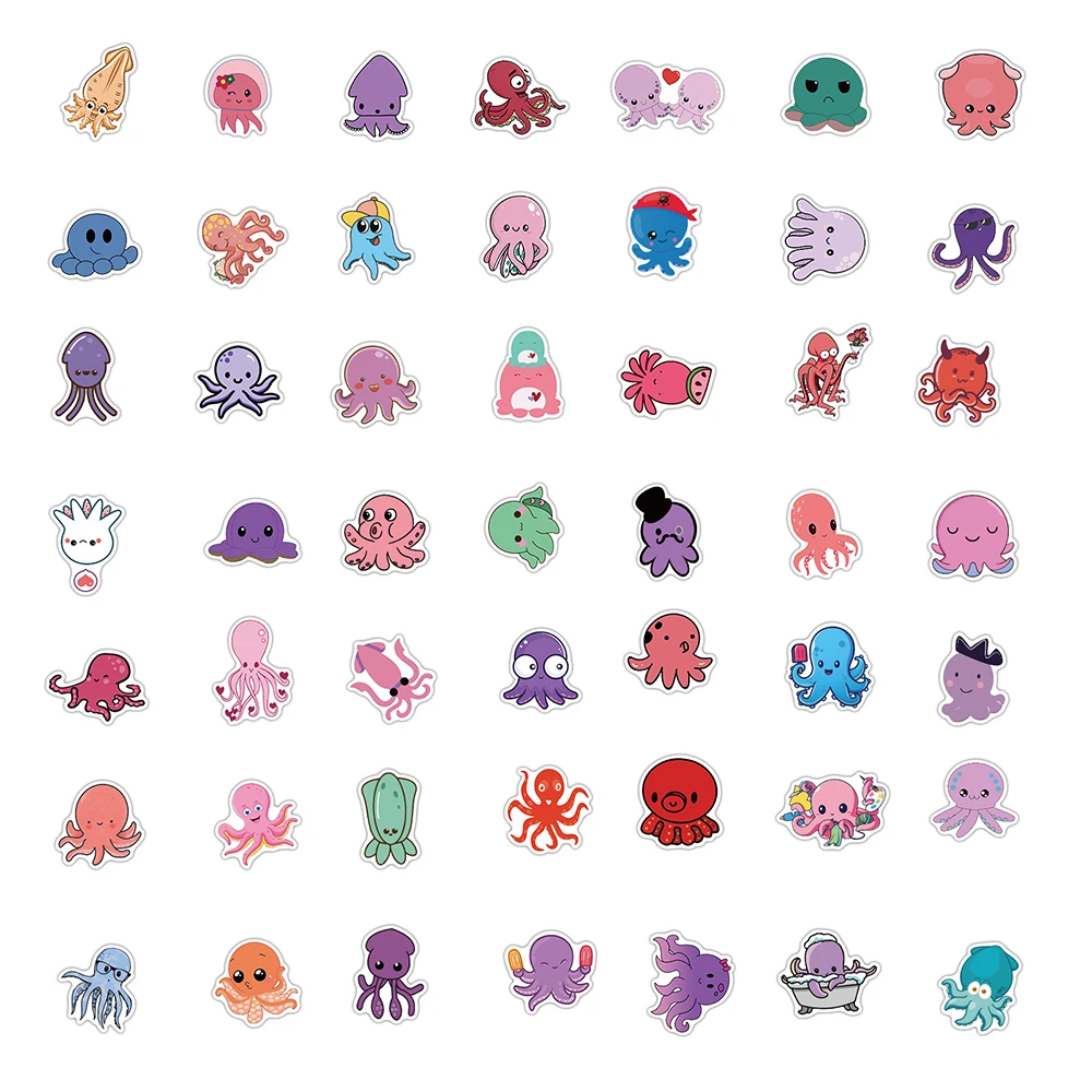 1050100pcs cute octopus anime stickers laptop guitar luggage fridge phone office waterproof graffiti sticker decal kid toy free global shipping