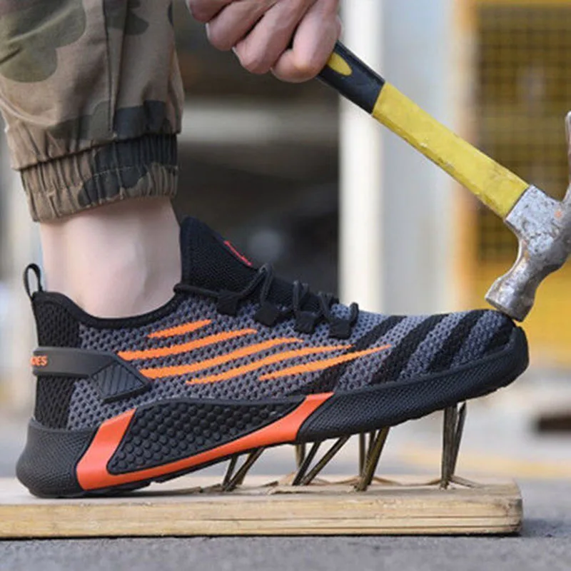 

Lightweight Breathable Sneakers Men and Women Steel Toe Cap Work Safety Shoes Puncture-Proof Boots Indestructible Ryder Shoes