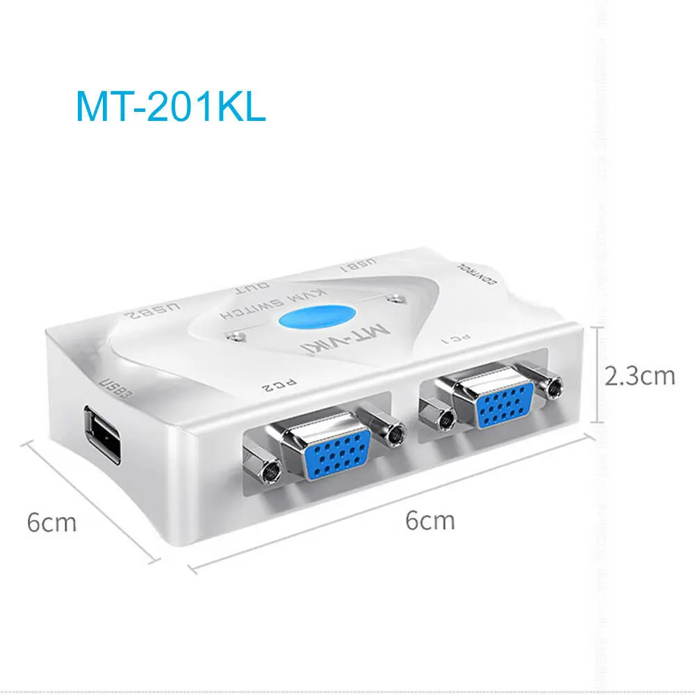 1 шт. MT-VIKI 2 порта VGA USB KVM переключатель с проводным пультом дистанционного управления белый