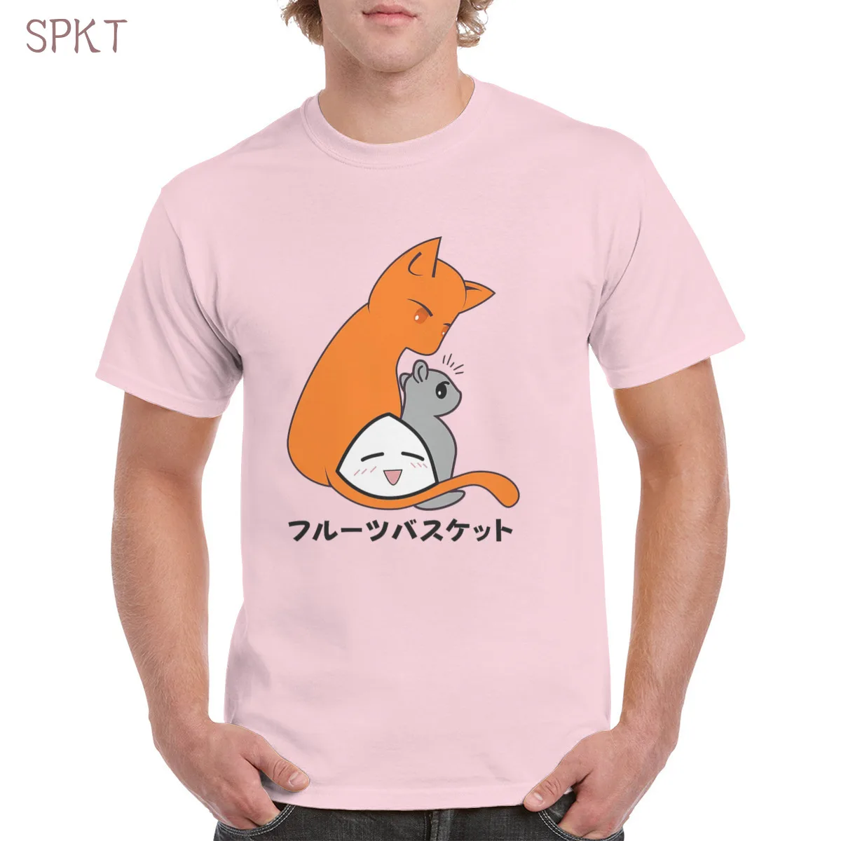 

Fruits Basket Ky Yuki Onigiri Cat mouse Onigiri 100% Cotton Tshirt Top Harajuku Aesthetic Tshirt Oversized clothes Female/Man