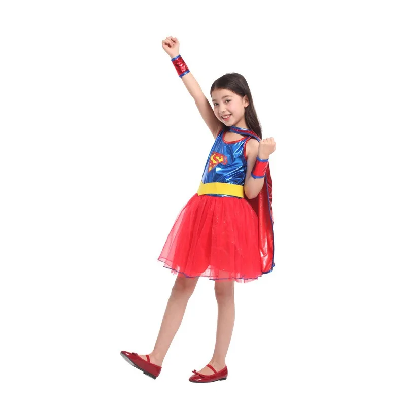 

Kid Girls Movie Superhero Hero Dresses Cloak Outfit Halloween Cosplay Costumes Masquerade Carnival Party Role Play Dress Up Suit