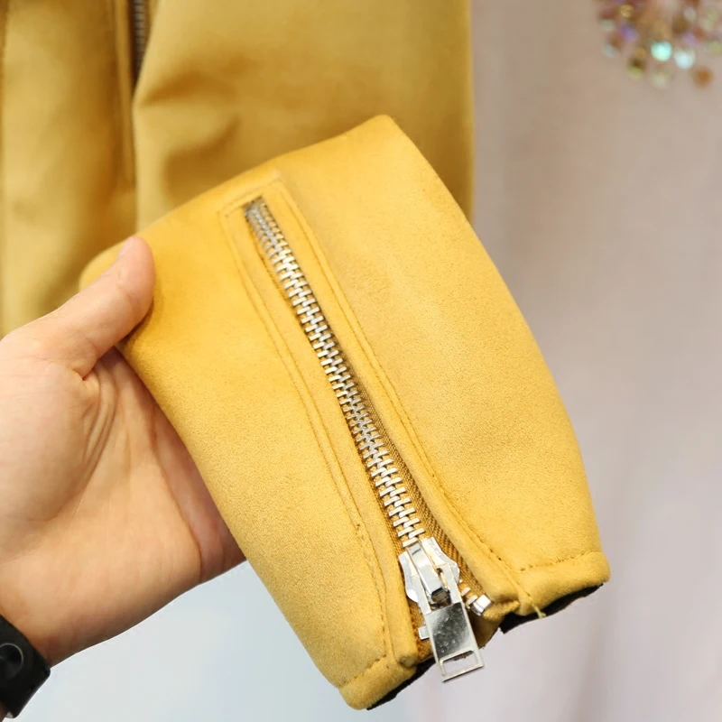 Куртка женская замшевая на молнии с поясом | Женская одежда