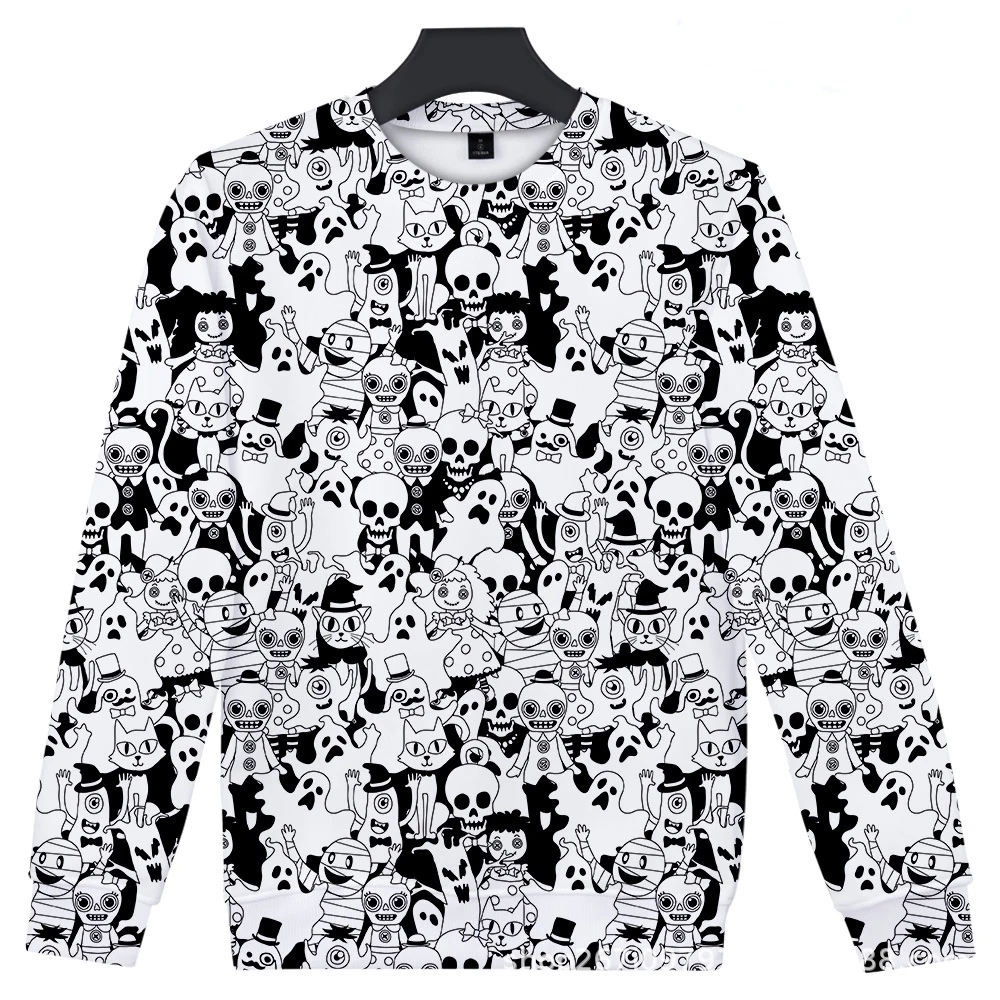 

Новое поступление 2021, Модные свитшоты на Хэллоуин с круглым вырезом для мужчин и женщин, повседневные пуловеры с 3D круглым вырезом, одежда