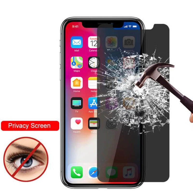 Закаленное защитное стекло для iphone 12 mini/12 Pro/11 Pro/XS max/XR/678 Plus антишпионское