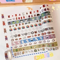 5m cartoon cute color bear creative washi tape card notes sealing sticker student hand account diy decorative tape stationery