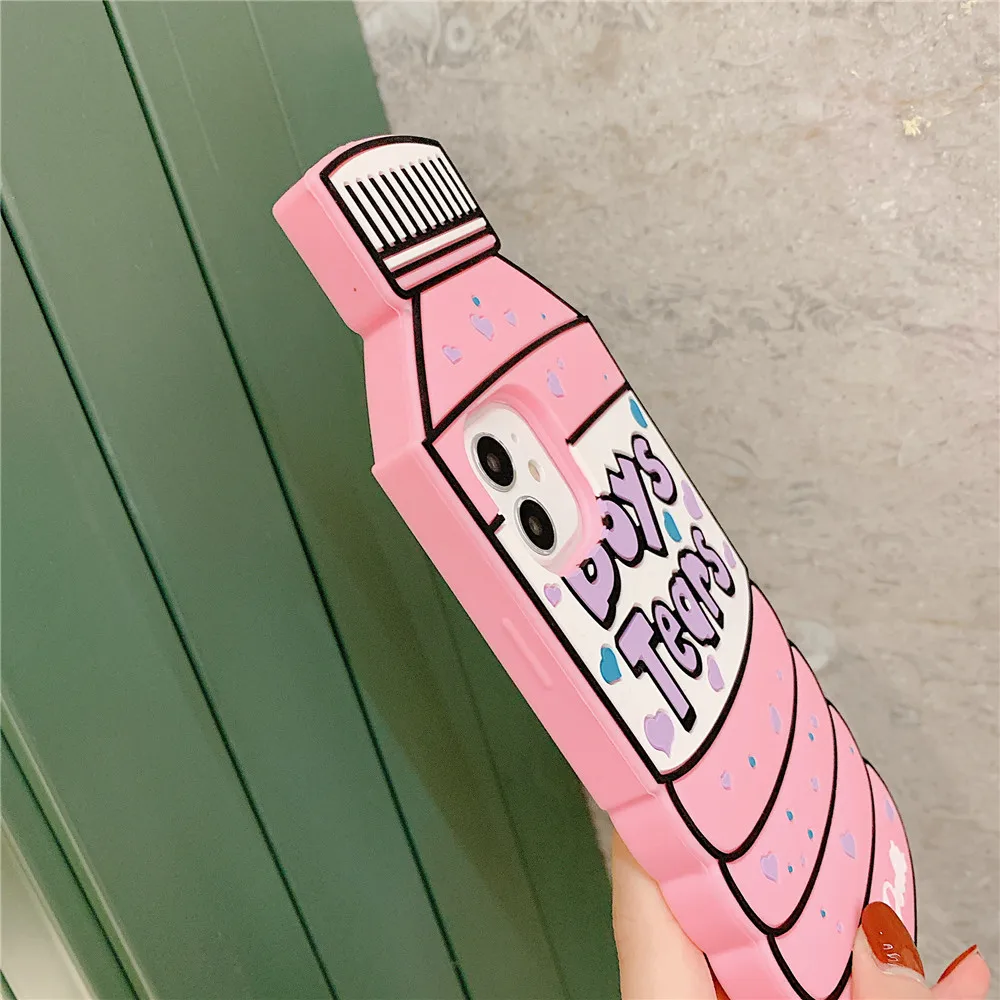 3D мультфильм чехол для iPhone 7 8 плюс SE2020 11 Pro Max X XS XR Чехол Бутылка с водой персонажа