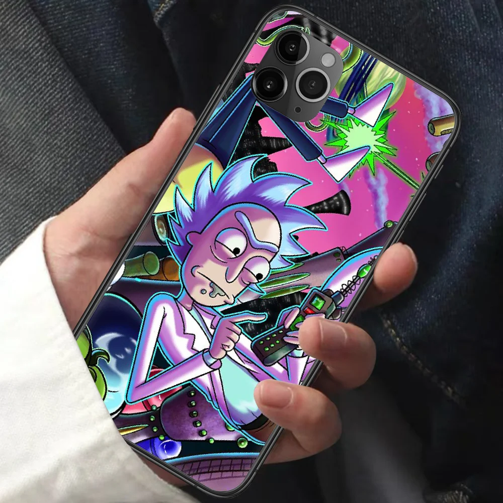 

Mortys Cartoon Anime Ricks Phone Case For Iphone 11 12 Mini PRO XR X XS MAX 6 6s 7 8 Plus 5 5s SE 2020 black Cover Tpu Back