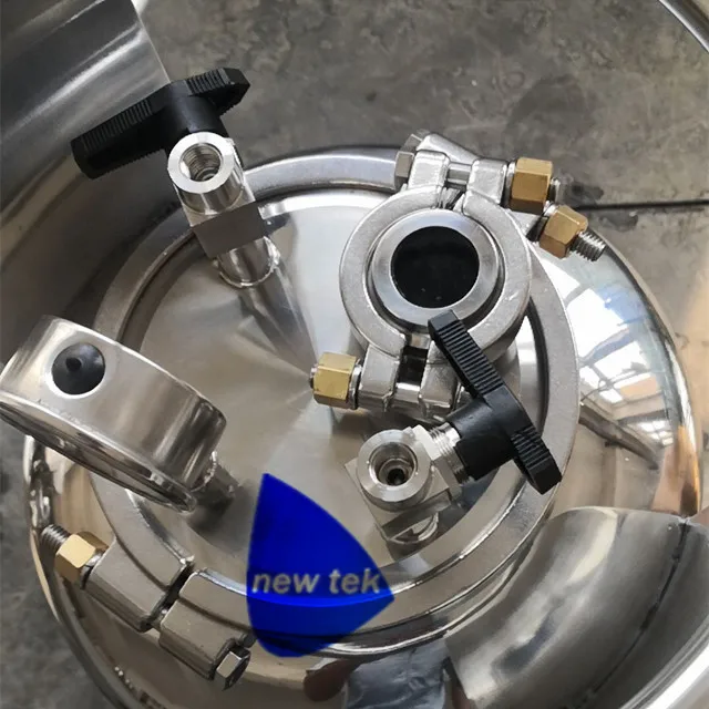Нержавеющая сталь 304 30LB растворителя рекуперации бак 1" X 18" высокий 3/" NPT клапаны и факельный адаптер