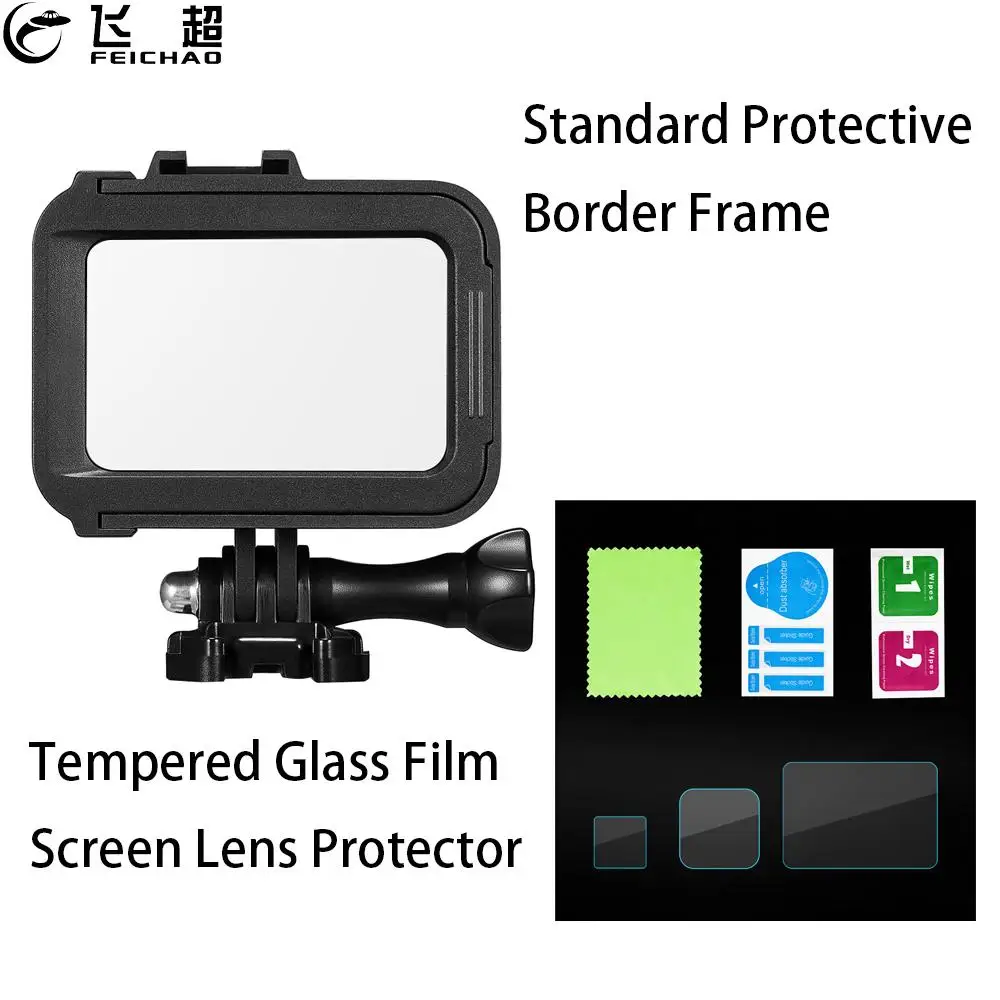 

For GoPro Hero 8 Black Standard Protective Border Frame Housing Case Cover Cold Shoe Mount Tempered Glass Film Screen Protector