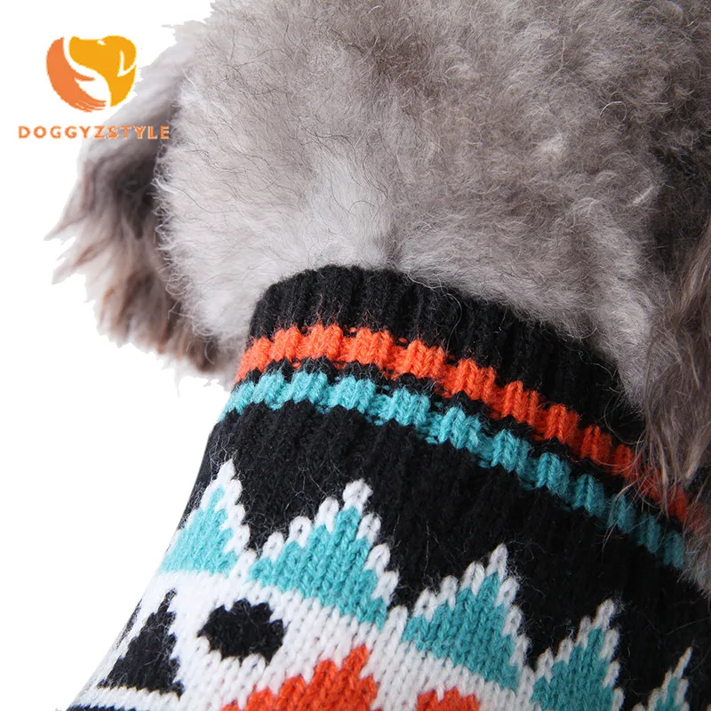 1 шт. китайский вязаный собачий пуловер с квадратным узором зимний свитер для