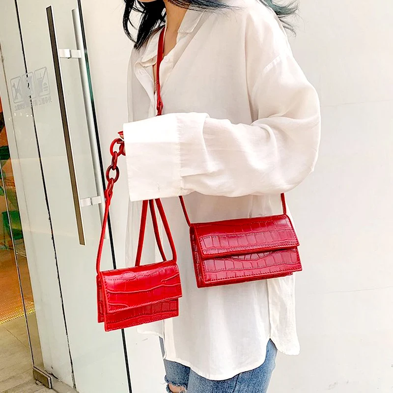 Крокодиловая сумка через плечо женская модная маленькая для женщин денег