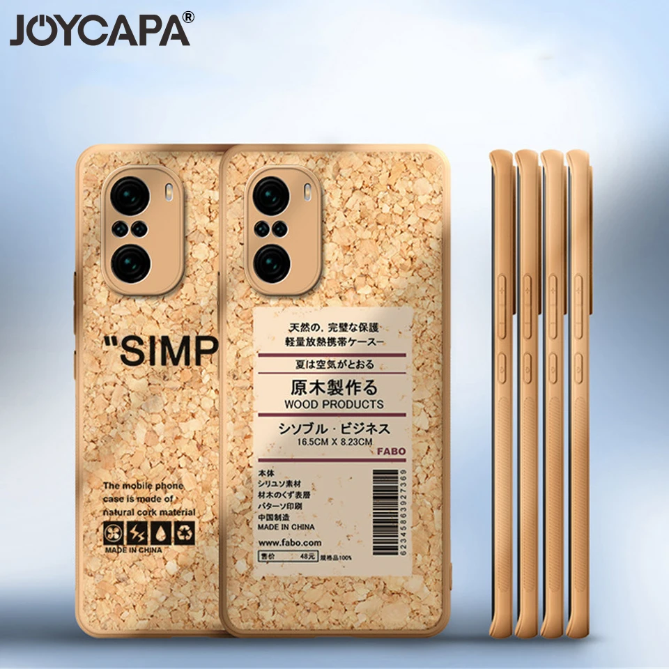 Противоударный чехол из пробкового дерева в Корейском стиле для Xiaomi Mi Poco F3 F2 10 Ultra